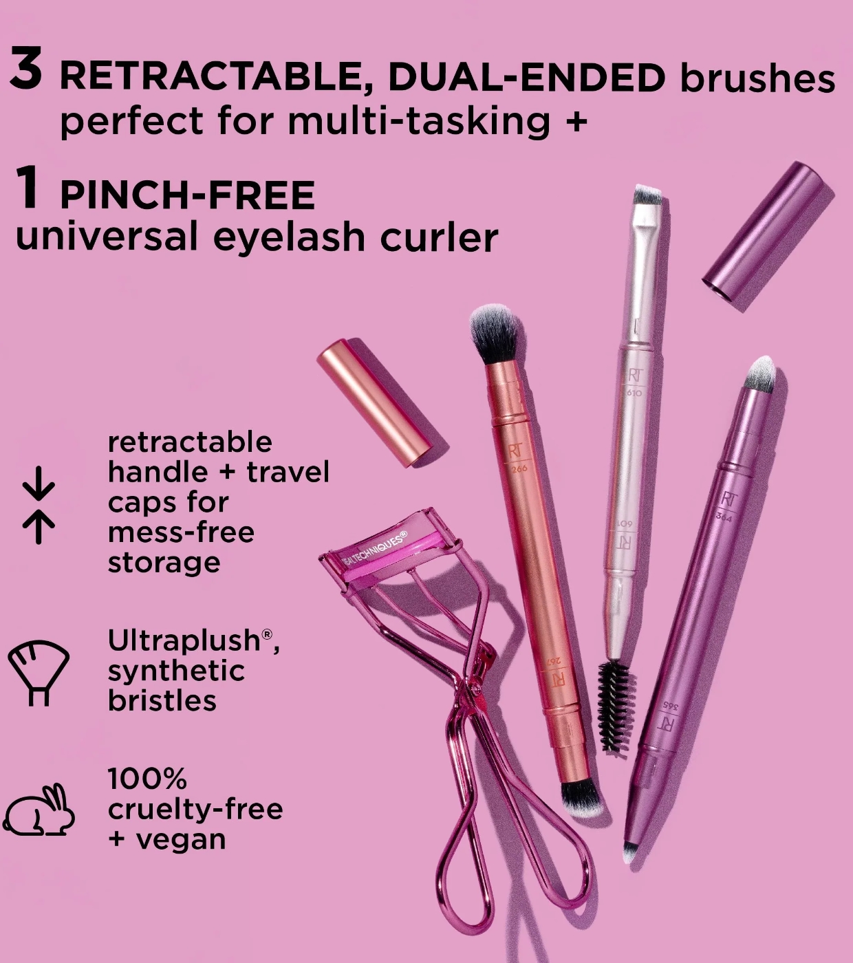 Real Techniques - Conjunto Double Time Brush + Lash set