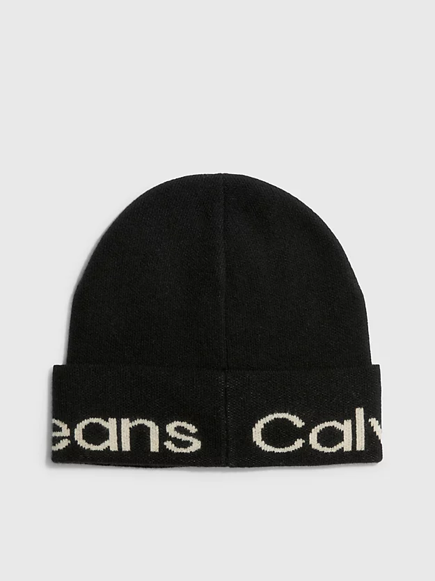 Gorro com logotipo em mistura de lã