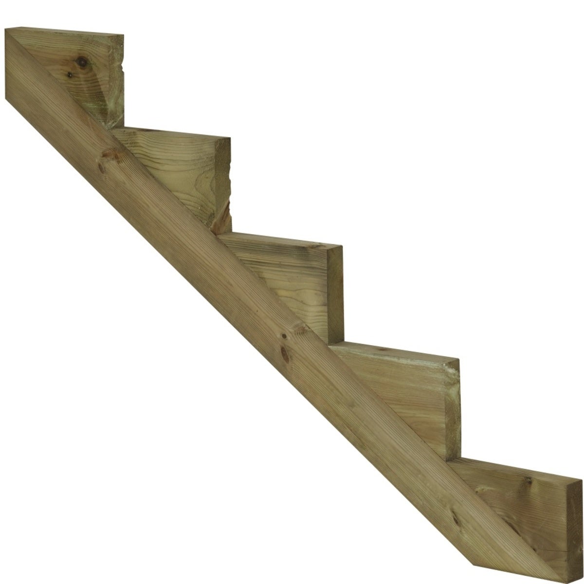 Trapboom met 5 treden van geïmpregneerd hout voor tuintrappen, buitentrappen, terrastrappen - hoogte 85 cm