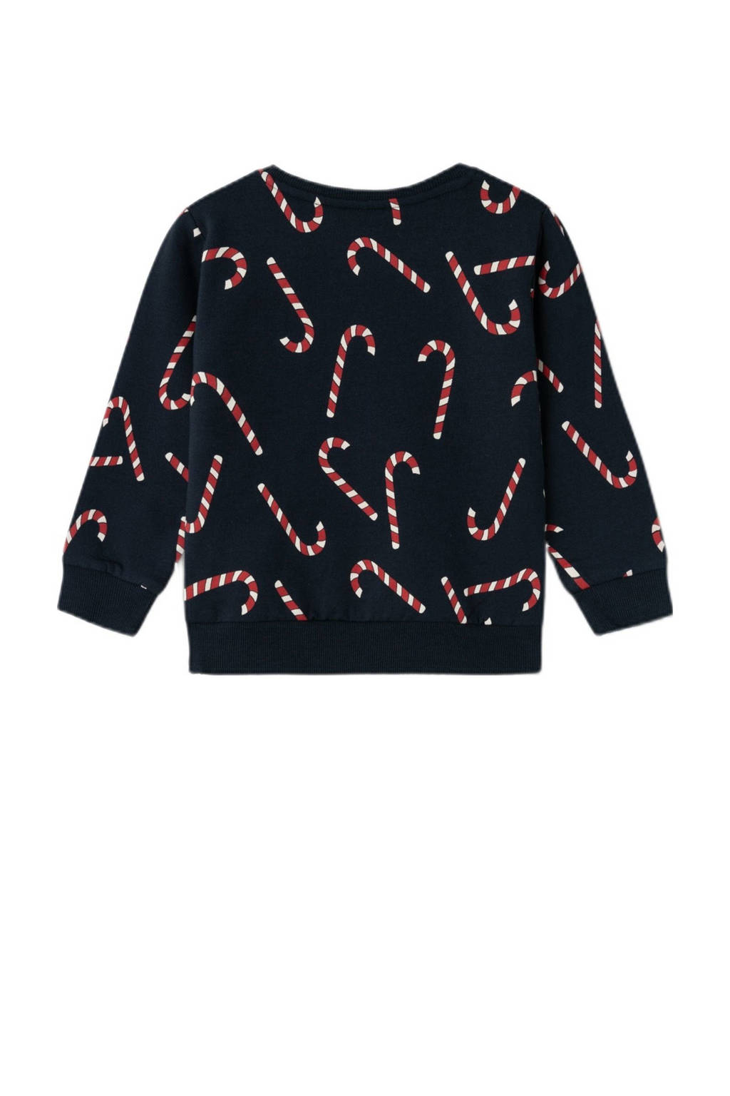 NAME IT kerstsweater NMNRJOLLY met all over print donkerblauw
