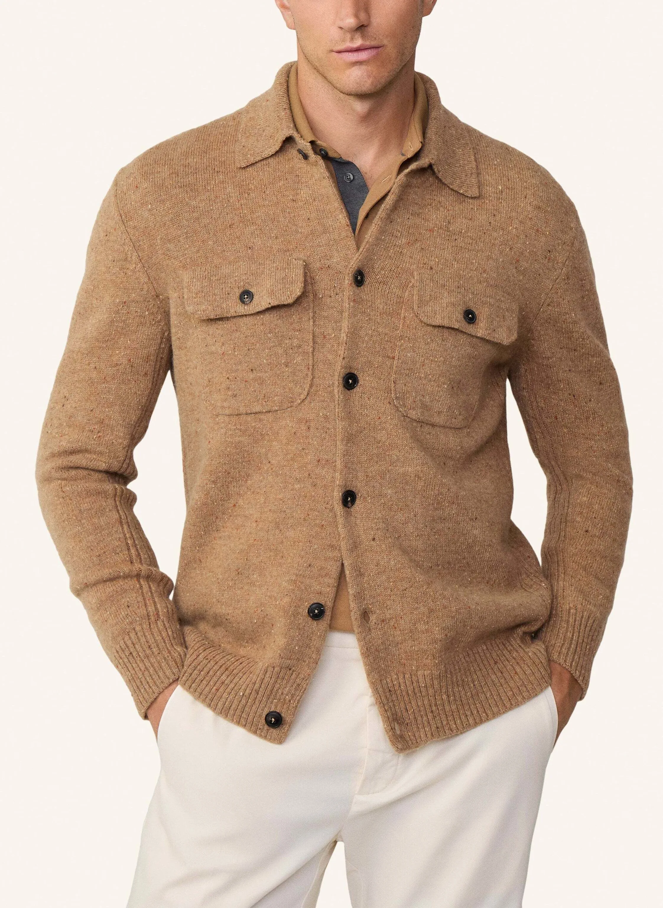 HACKETT LONDON Sweatjacke DONEGAL KNIT OVERSHIRT