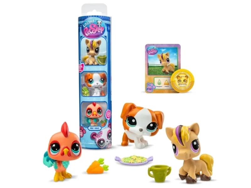 LITTLEST PET SHOP PET TRIO IN TUBE ASS - assorted