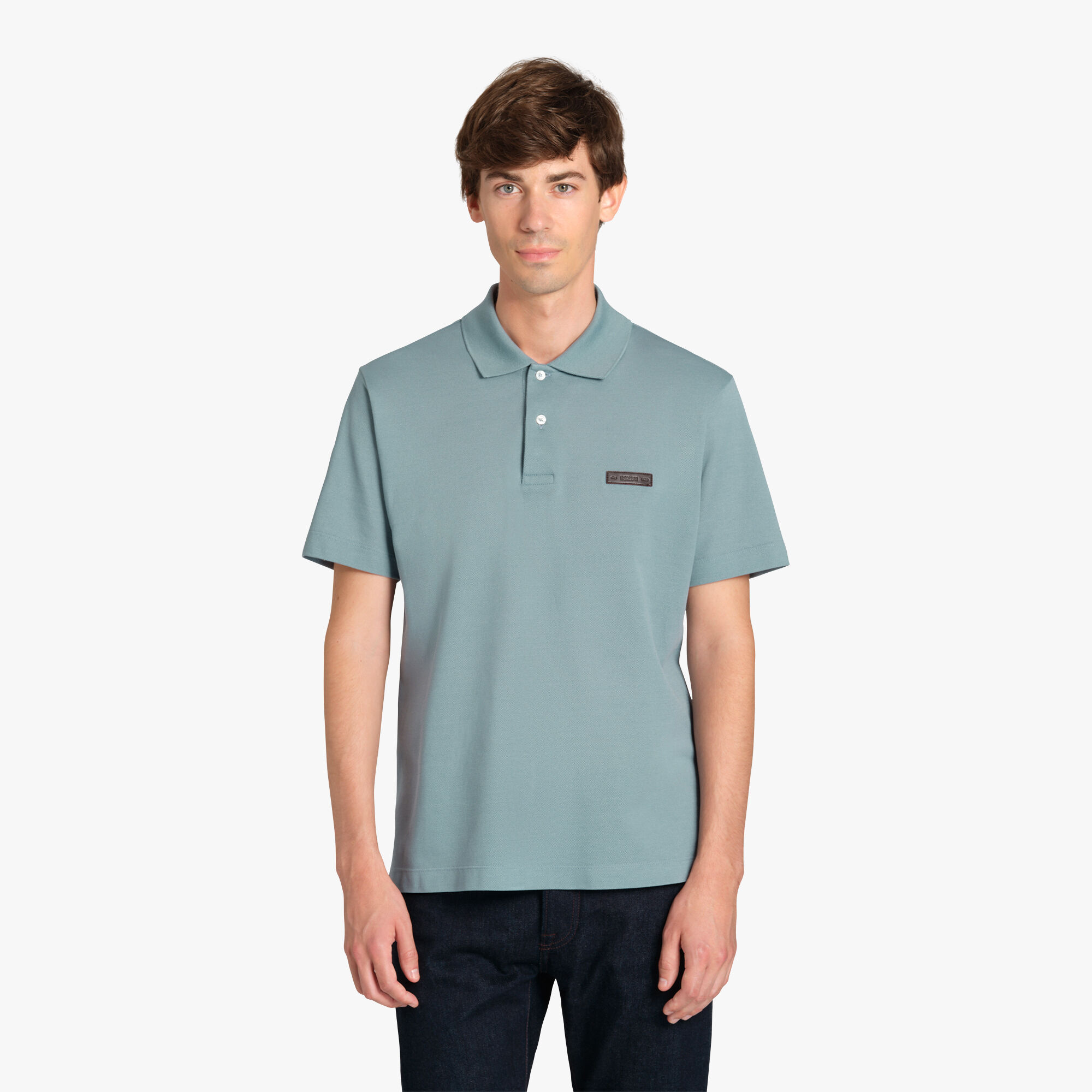Polo Avec Étiquette En Cuir