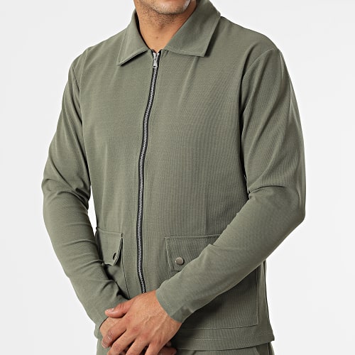 Ensemble Veste Zippée et Pantalon Jogging 22019-22018 Vert Kaki
