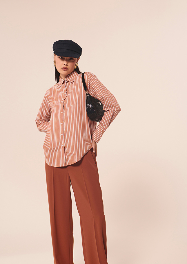 Chemise Carrierose en popeline à rayures