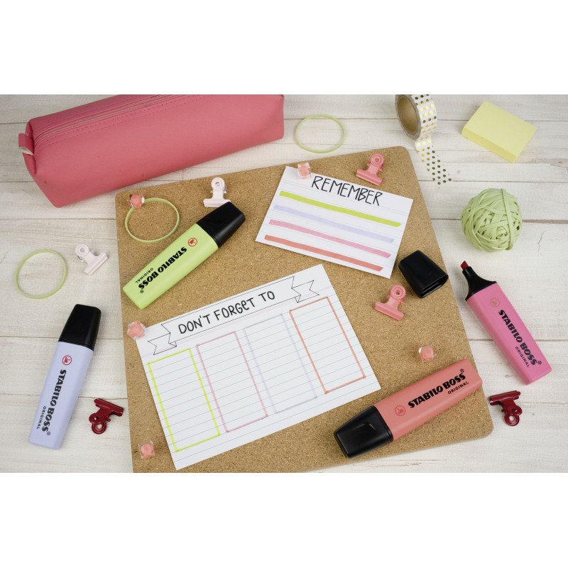Surligneur Stabilo Boss couleurs pastel assorties - Set de 15