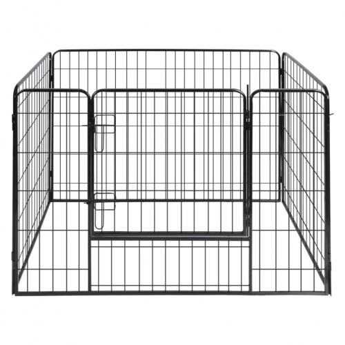 Canil de aço galvanizado preto