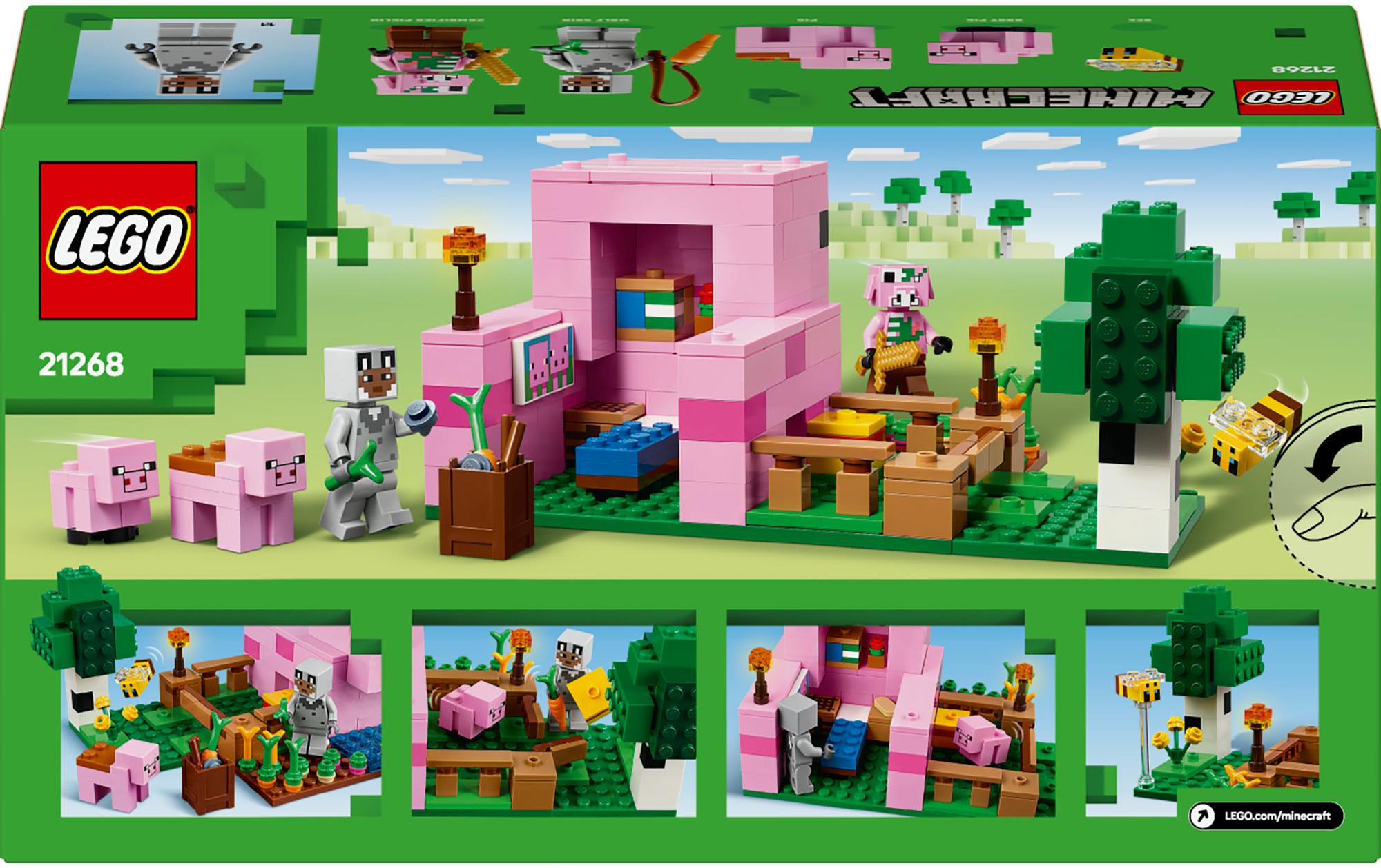 Minecraft Das Babyschwein-Haus 21268Minecraft Farm-Spielset mit Tieren, Feldfrüchten und Zombie