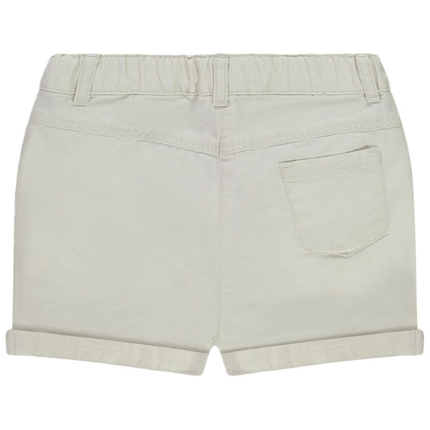 Short à poches volantées pour bébé fille - Ecru