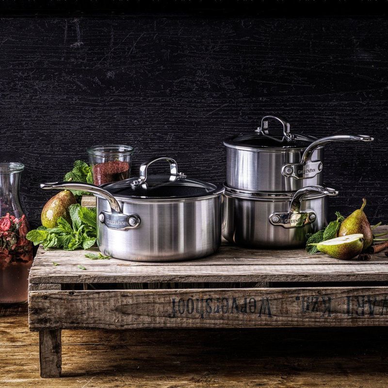 GreenPan Premiere Steelpannenset - 6-delig - RVS - Inductie: Het geheime wapen van topchefs