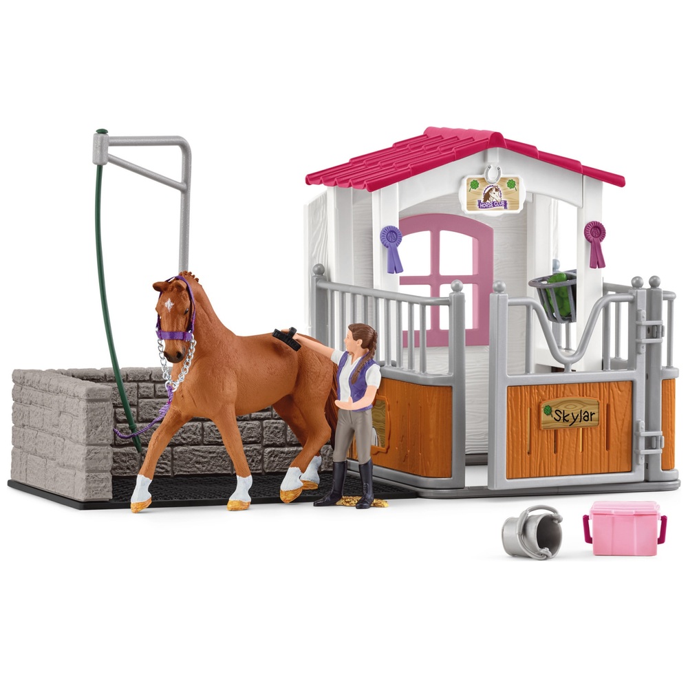 Schleich Horse Club 72177 Pferdeanhänger mit Horse Club Waschplatz
