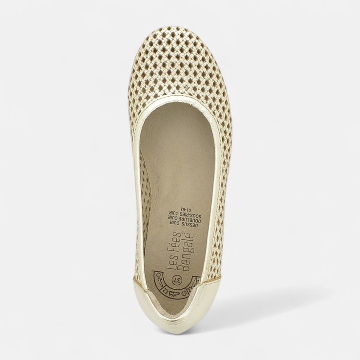 Ballerines Femme en cuir or