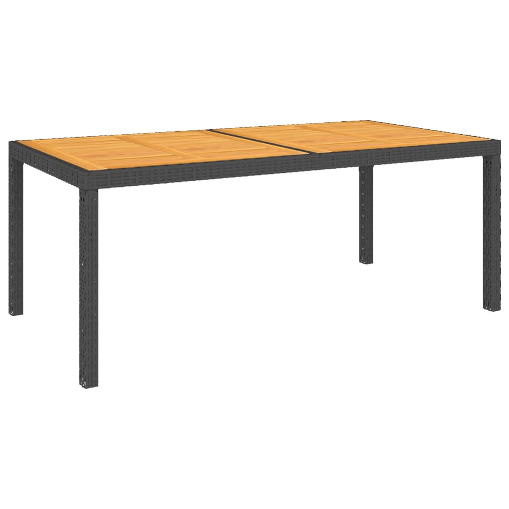 Mobilier à dîner de jardin 5 pièces et coussins résine tressée noir