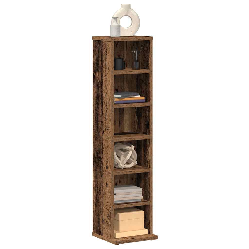 vidaXL CD-kast, antiek hout, 21x20x88cm, houtmateriaal