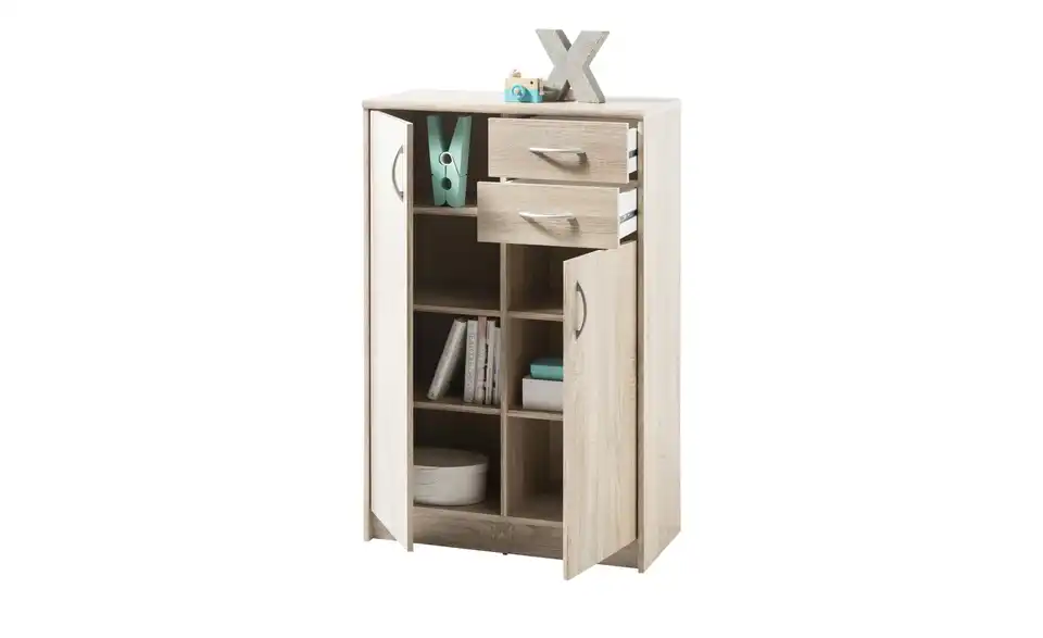 Kommode Optimus Eiche Sonoma (Nachbildung) Ausführung II (2 Türen/2 Schubkästen) 112 cm