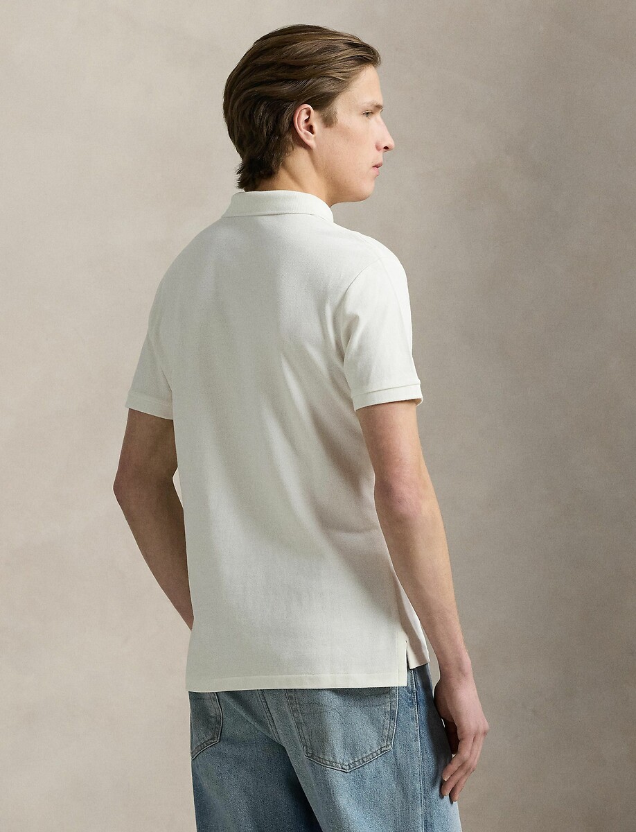 POLO RALPH LAUREN<br>Camisa polo reta de algodão com bordado de jogador de pônei