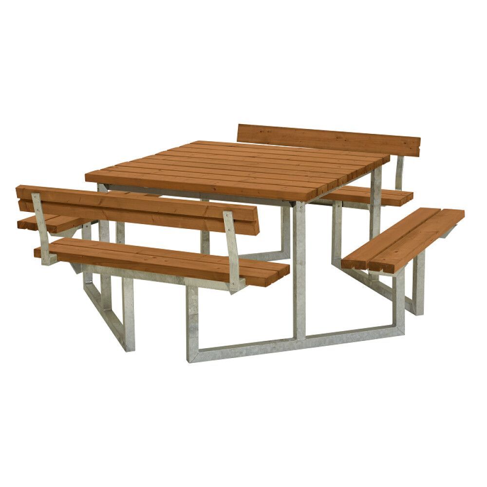 BENKESETT PLUS TWIST MED 2 RYGGSTØTTER TEAK 204X227X76/