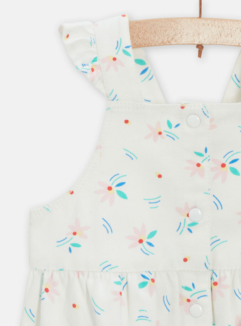 Salopette courte à imprimé fleuri pour bébé fille