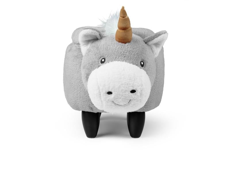 zoosy Kinderhocker Einhorn Enea Grau Hocker in Einhornform