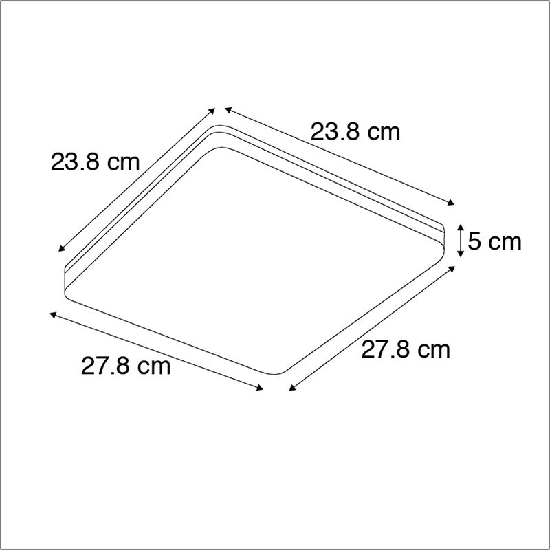 Moderne wandlamp vierkant incl. LED met nummerstickervel - Plater