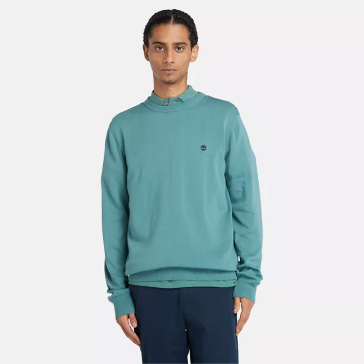 Pull à col rond Williams River pour homme en bleu sarcelle