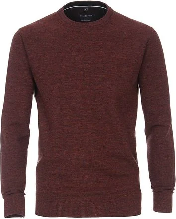 Casa Moda Pullover O-Hals Melange Bordeaux 413705800-484 kopen