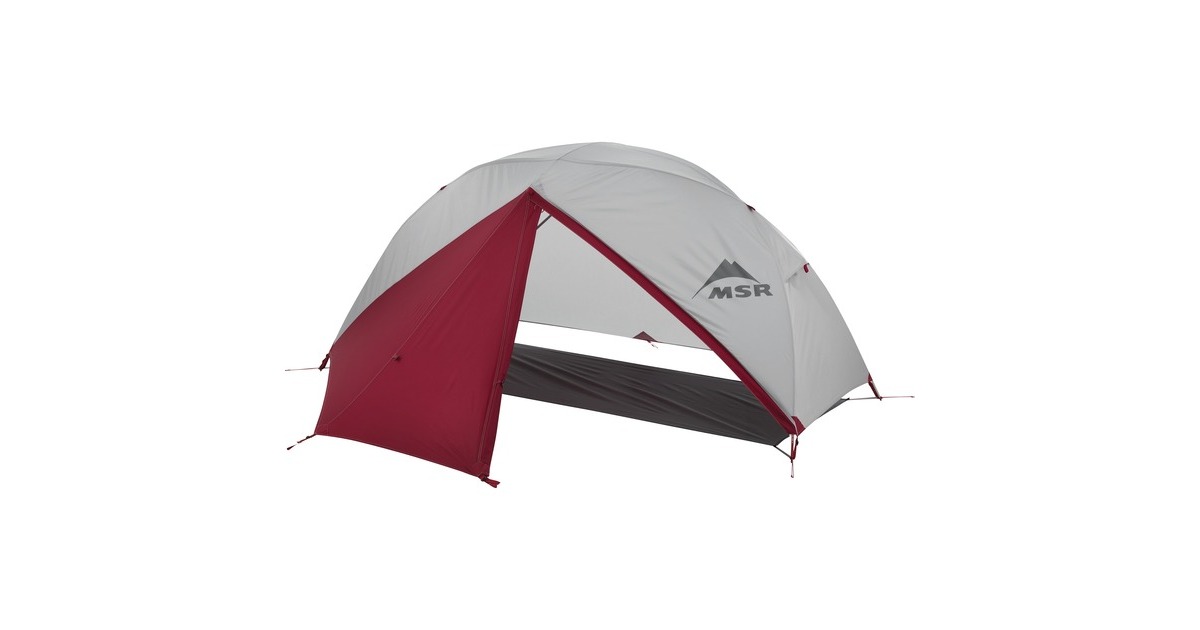 MSRKoepeltent Elixir 1 Gray  (Lichtgrijs/rood, Model 2021)