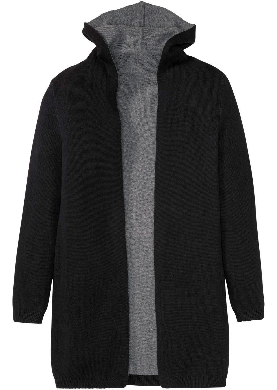 Gilet en maille à capuche