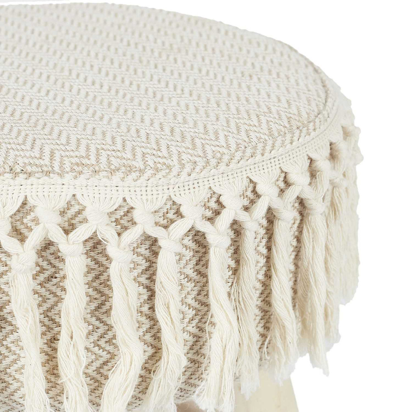 Home Deco Factory Tabouret Pampa beige/marron - 28x40x28 cm