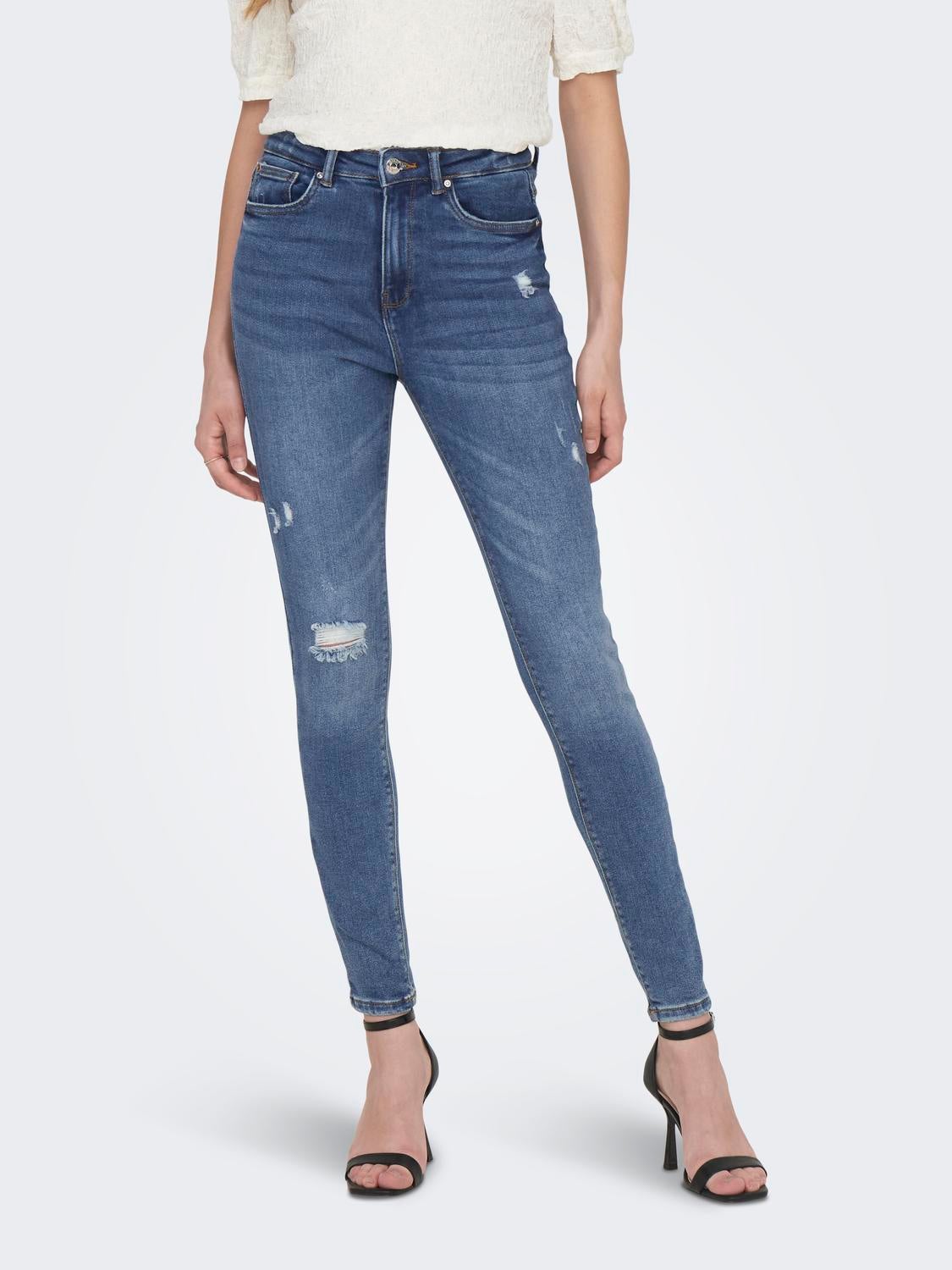 ONLMILA Hohe Taille Skinny Fit Jeans Medium Blue Denim