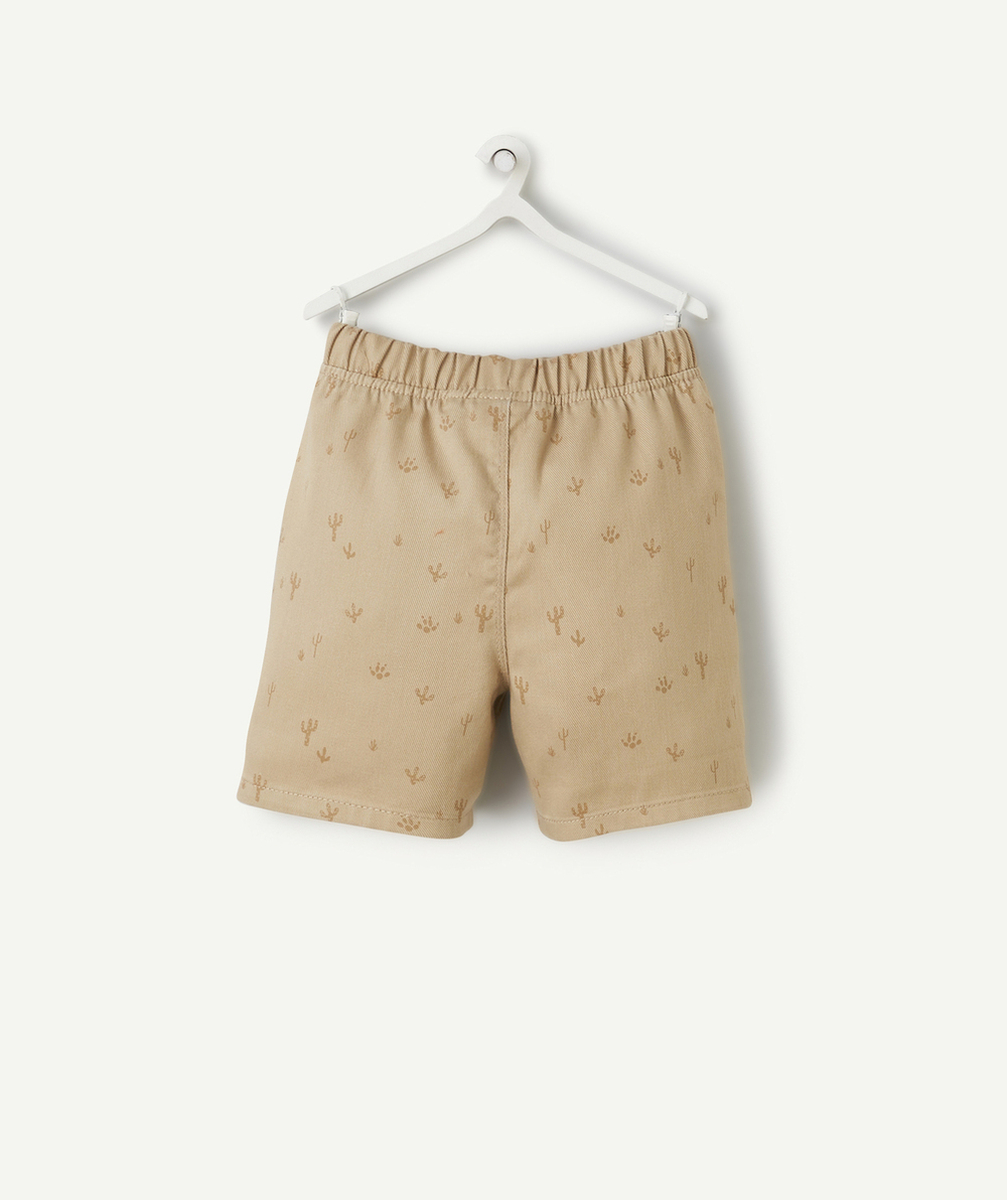 BERMUDA BÉBÉ GARÇON EN VISCOSE RESPONSABLE MARRON ET CACTUS