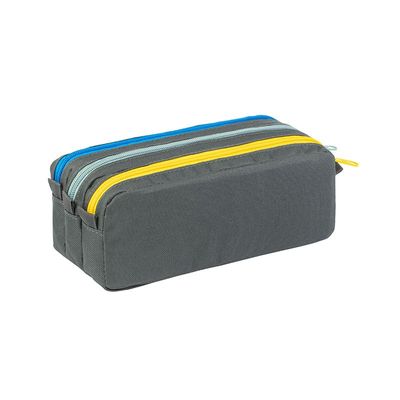 Trousse Trizip - 3 compartiments - 2 modèles : bleu marine ou gris - Viquel