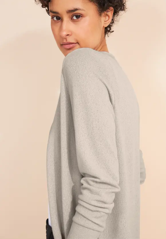 Offene Shirtjacke - smooth sand beige