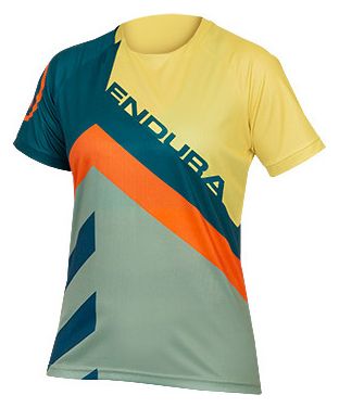 T-Shirt Imprimé Endura SingleTrack LTD Femme Deep Teal Vert / Jaune