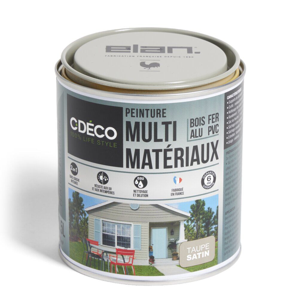 Peinture C'DÉCO tous supports 500ml marron satiné