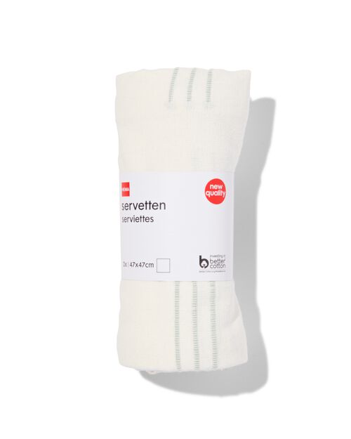 2 serviettes à rayures 47x47 coton