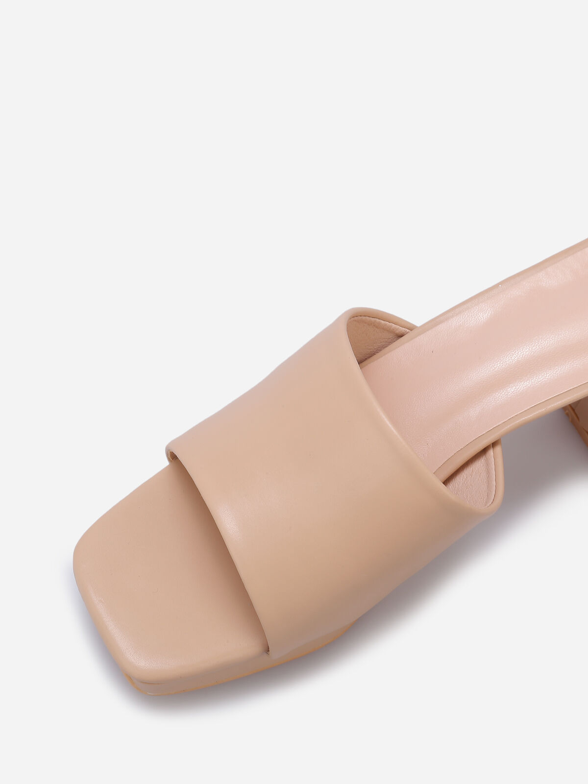 Mules plateforme à talon grandes tailles- Beige