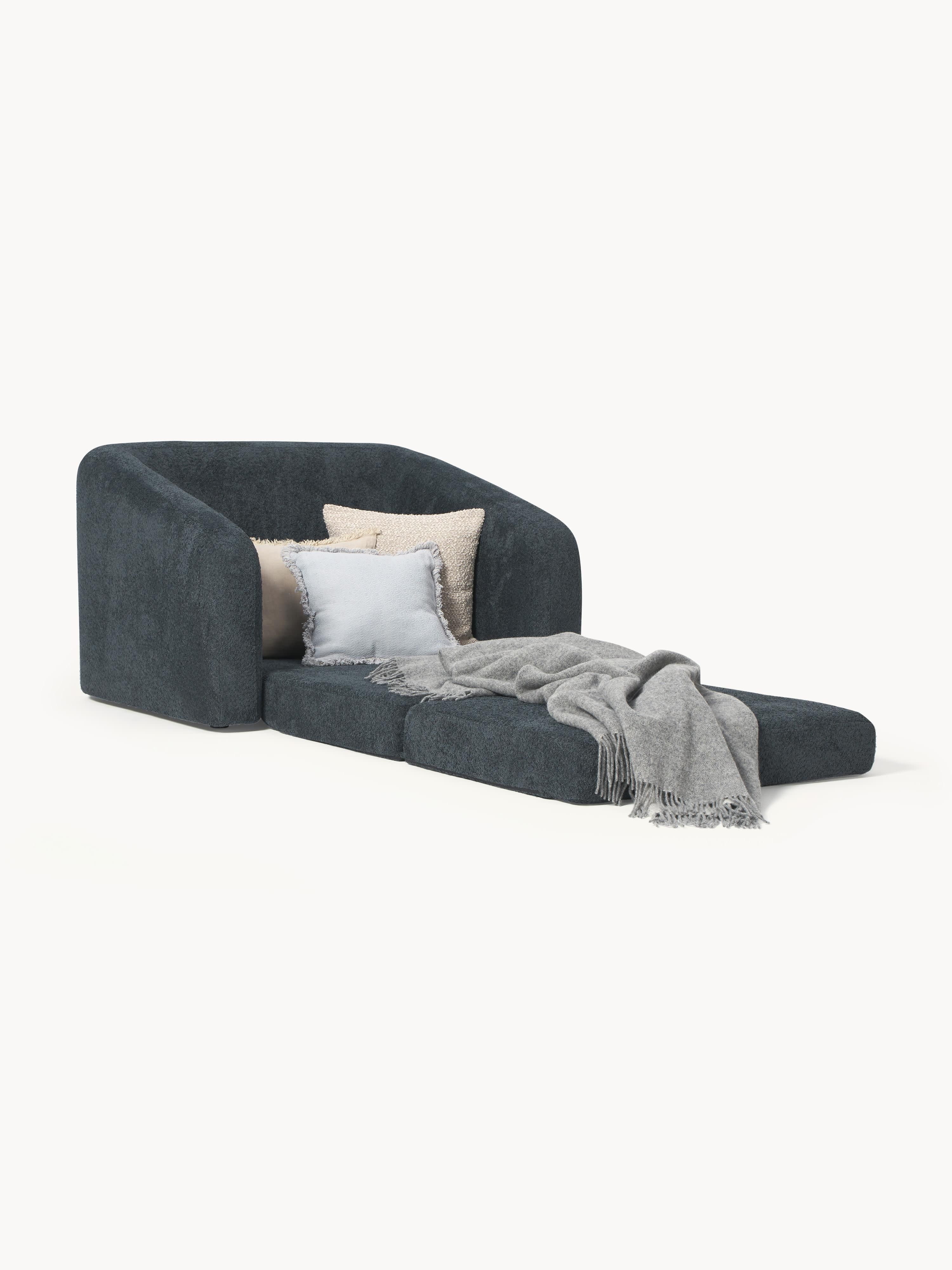 Slaapfauteuil Eliot uit teddy-bouclé