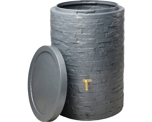 4rain Arondo regenwatertank met aftapkraan en inlaatafdichting, 250 l, grafietgrijs
