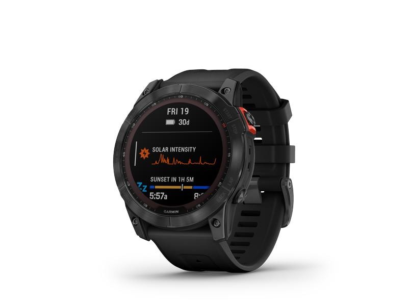 GARMIN Sportuhr Fenix 7X Solar Schwarz/Anthrazit Sportuhr