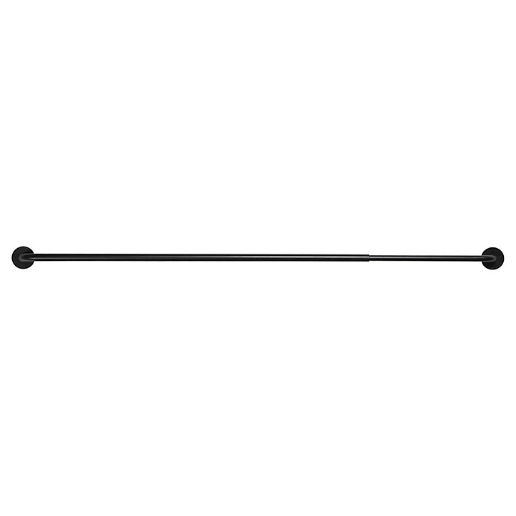 Ensemble barre à rideau industriel extensible noir Araxos GoodHome L. 50/80 cm
