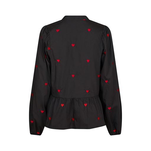 Neo Noir Savoy Hearts Bluse, Black, 38