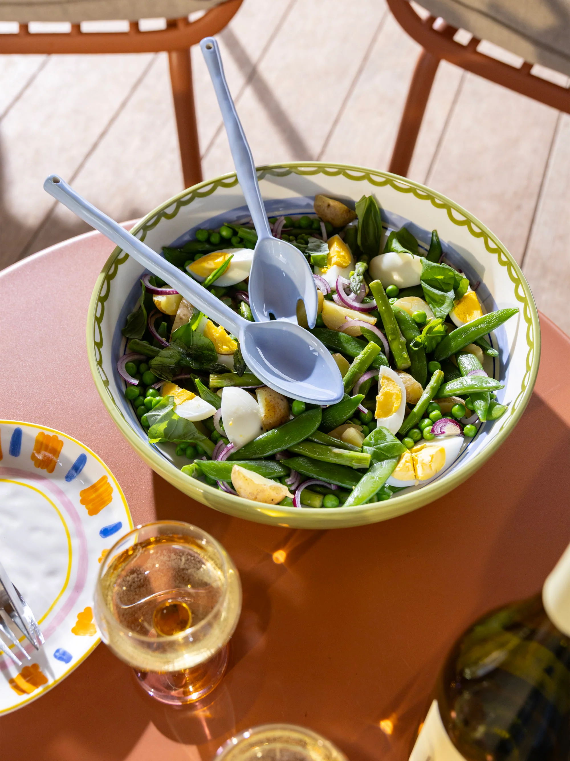 Handgemaakte saladebestek Boavista, 2-delig