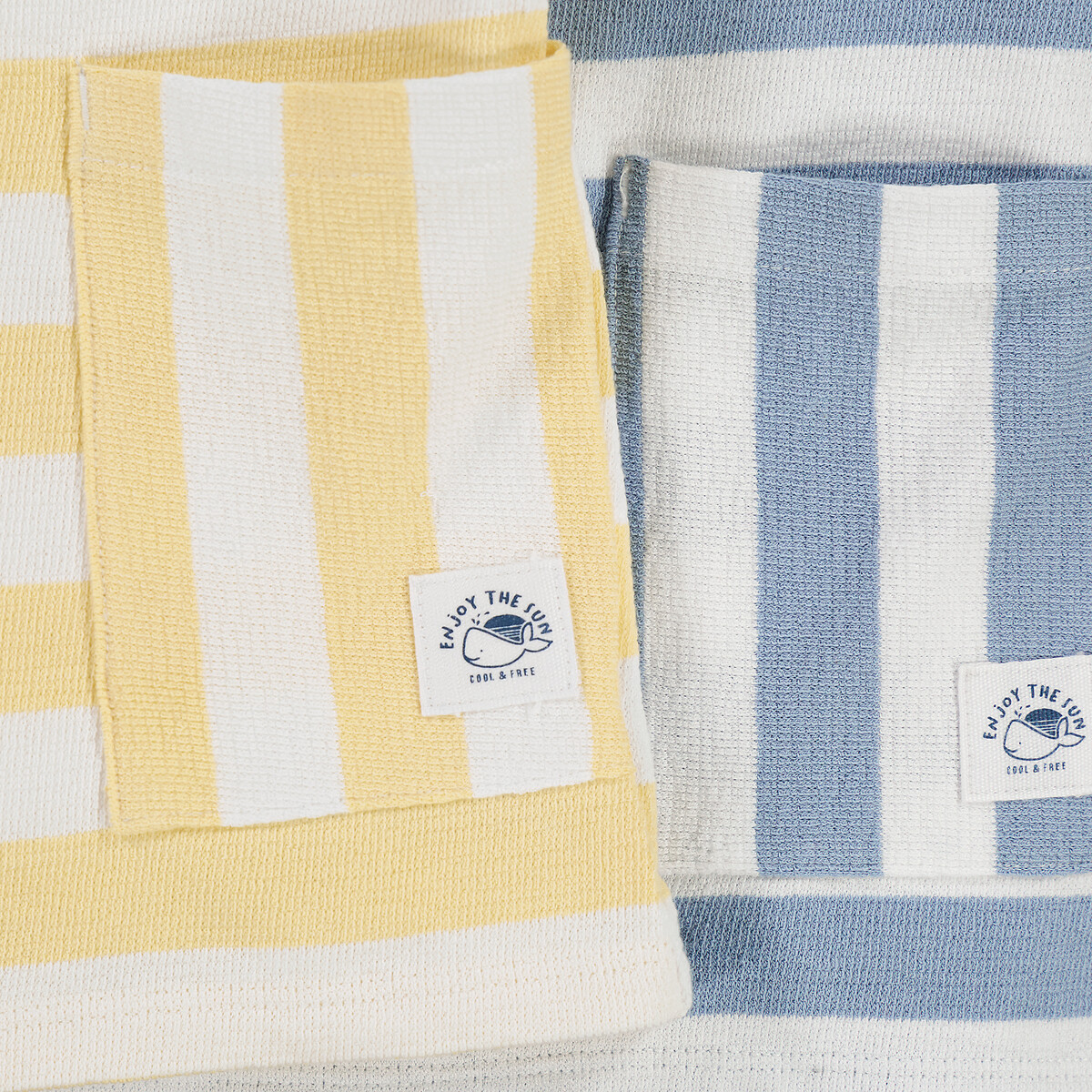COLEÇÃO LA REDOUTE<br>Conjunto de 2 camisetas listradas de algodão