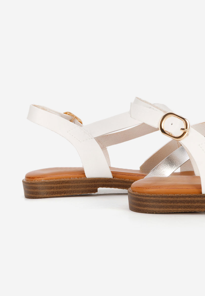 Sandales plates blanches Latifia