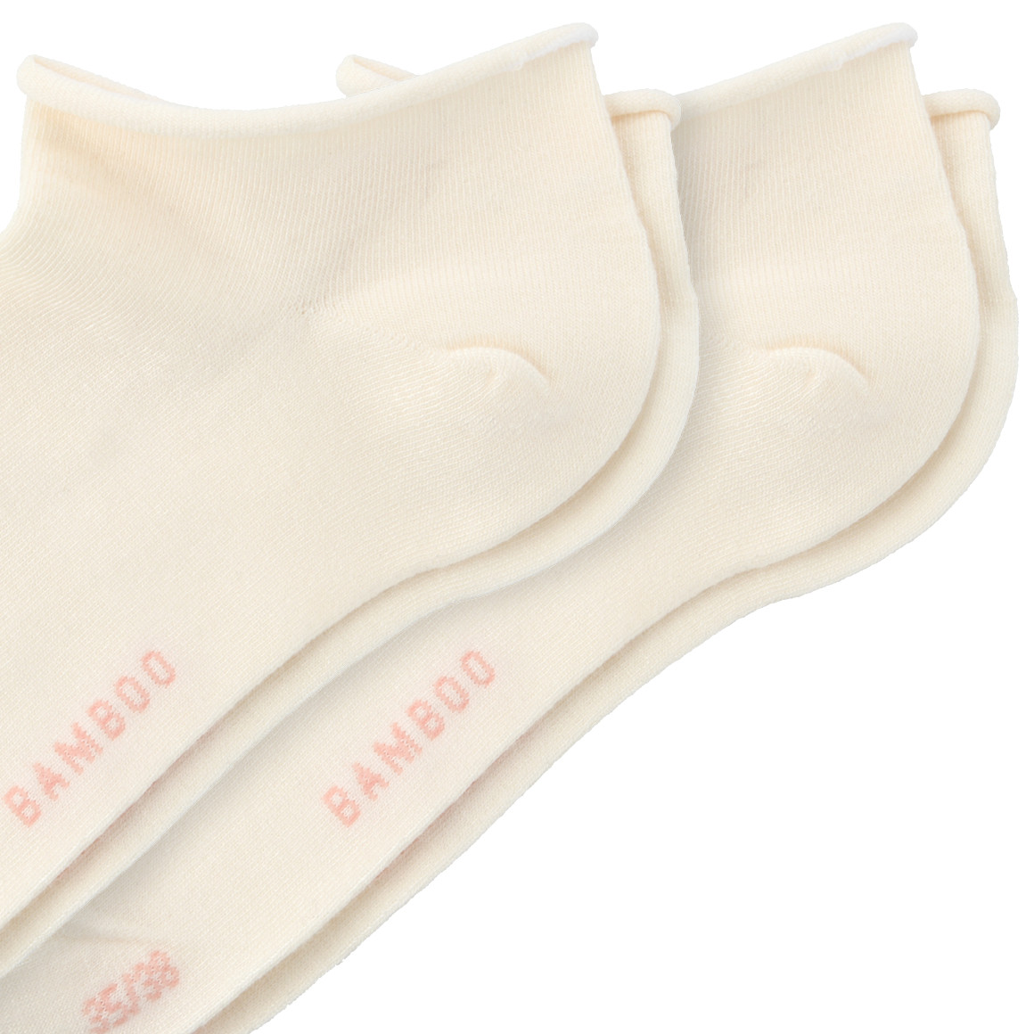 Gina Benotti 2 Paar Damen Sneaker-Socken mit Rollbündchen cremeweiss