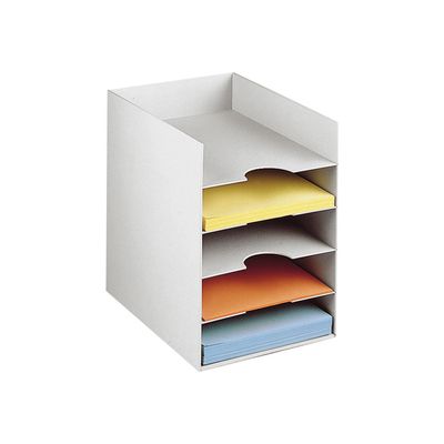 Trieur organiseur de bureau EASY OFFICE - 5 cases pour documents format 24 x 32 cm - gris