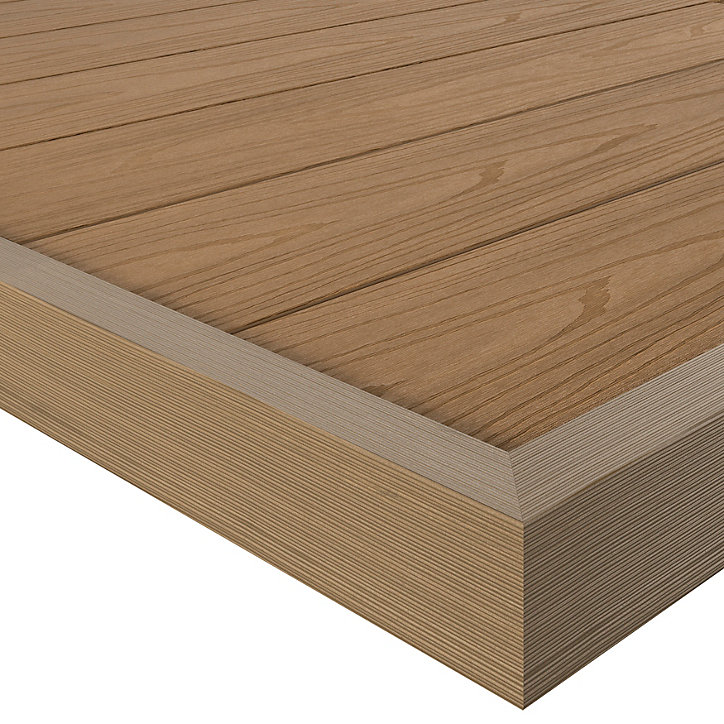 Profil de finition clipsable en composite Neva premium effet bois teck L.220 x l.14,5x H.5,2 cm