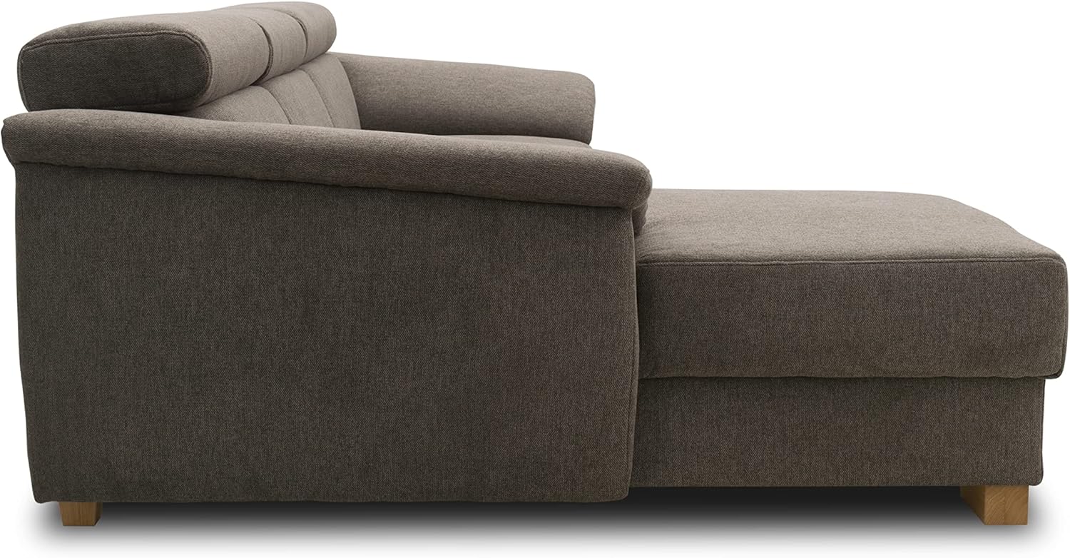 DOMO. collection Sofa David, Ecksofa mit Rückenfunktion, Eckcouch, Funktionssofa in L-Form mit Federkern, Longchair Links, 272 x 166 x 78 cm (BxTxH), braun