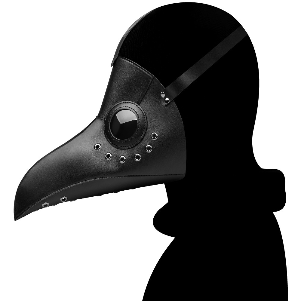 Pest Doktor Maske Fasnachts Halbmaske Kostüm Zubehör Motto Party Accessoire Halloween Foto Requisite - Schwarz